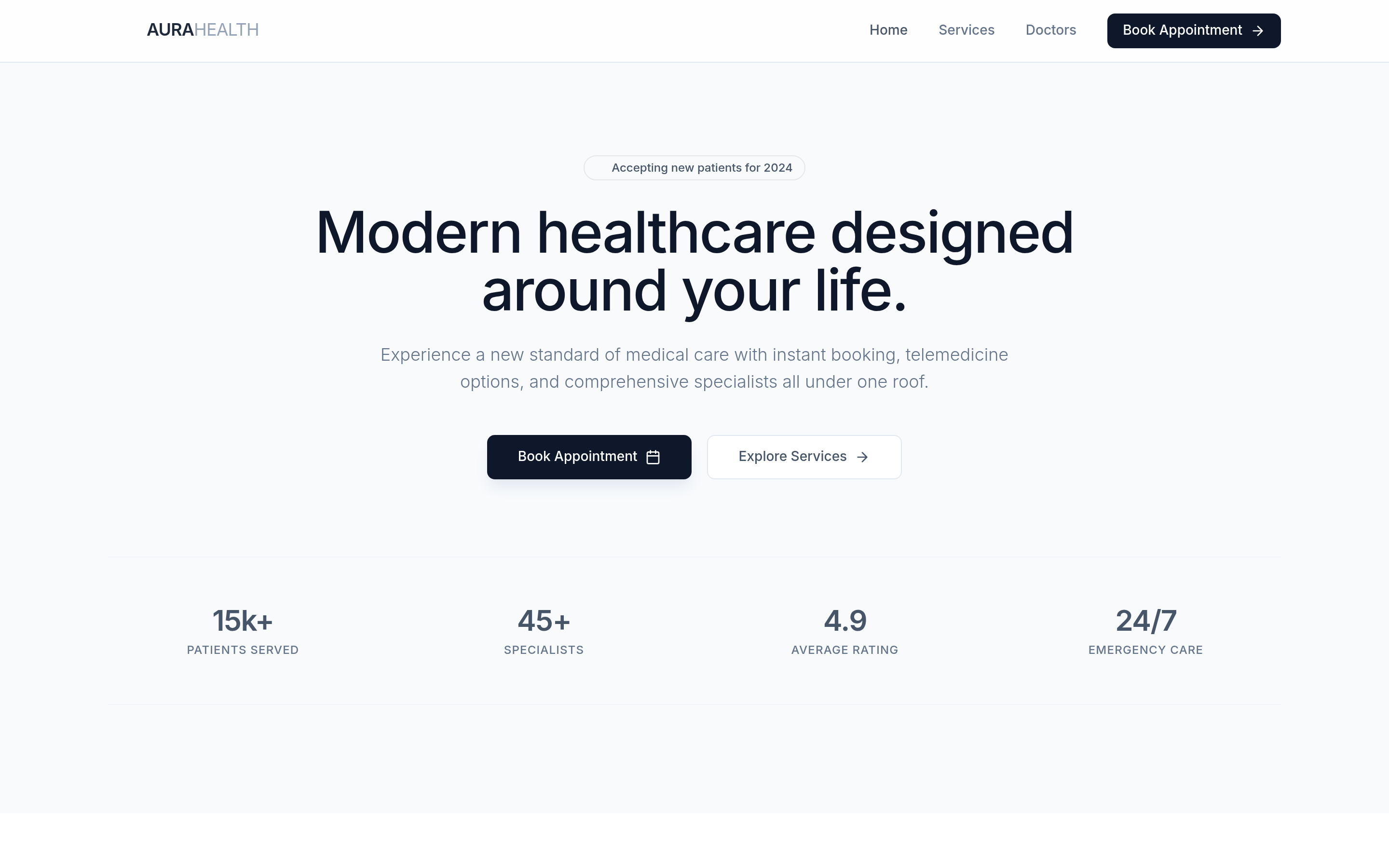 Aura Health Clinic — screenshot