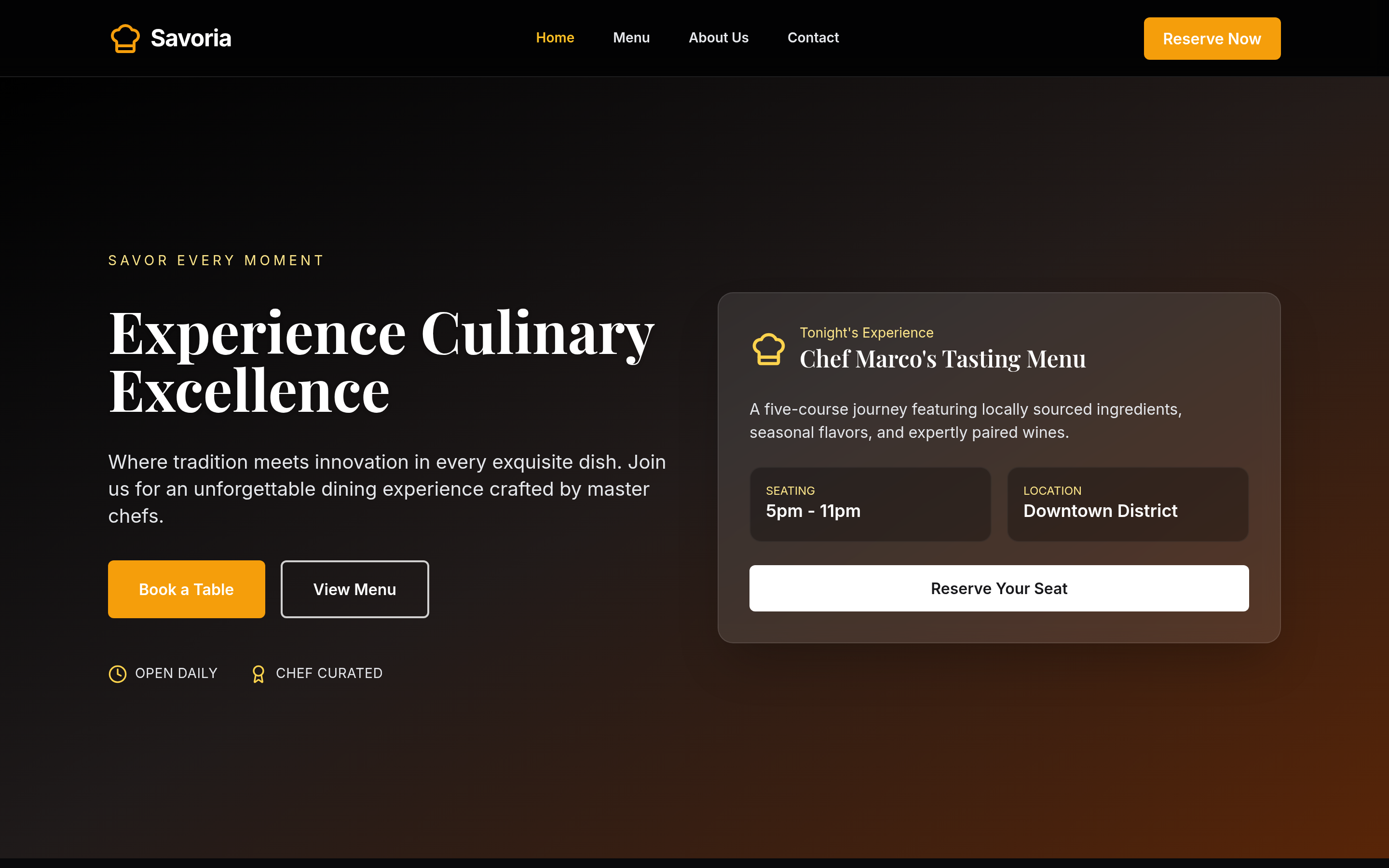 Savoria Restaurant — screenshot